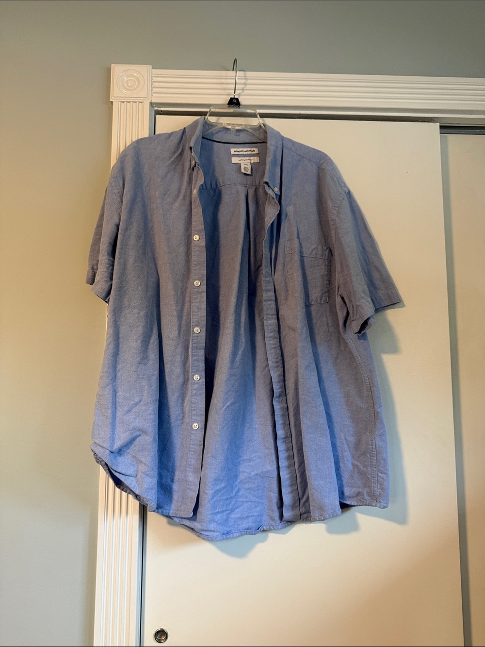 Men's Short Sleeve Button-Up Shirt - Light Blue